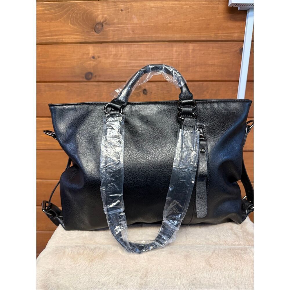 No Brand Black/Grained/Tote/satchel/shoulder bag NWOT